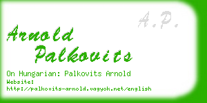 arnold palkovits business card